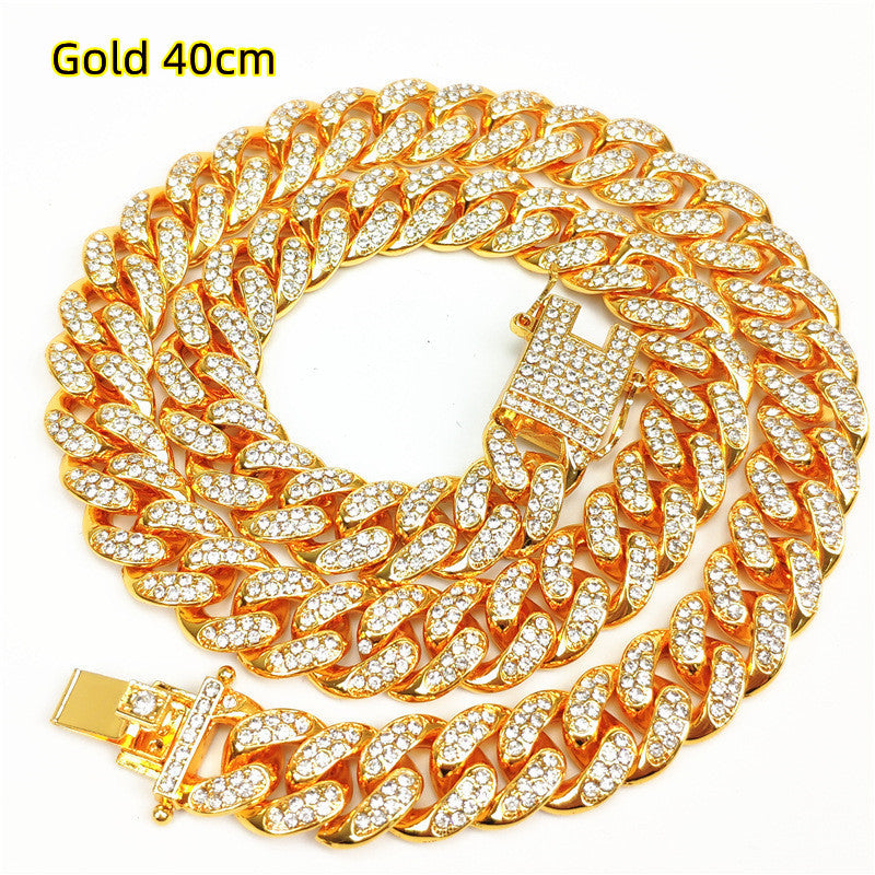 Dense Diamond Men's Cuban Link Chain Necklace Hip Hop