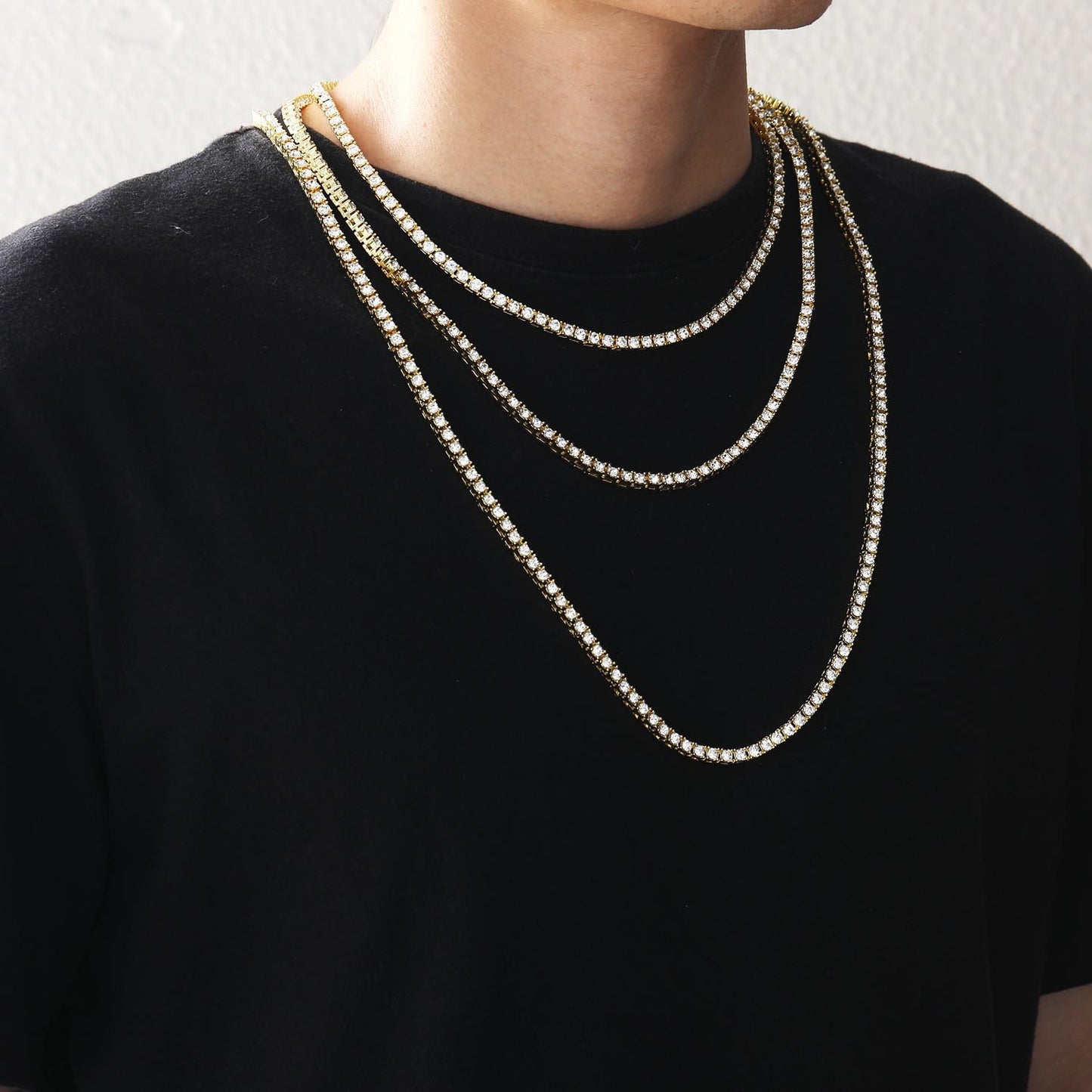 Hip Hop Single Row Diamond Necklace