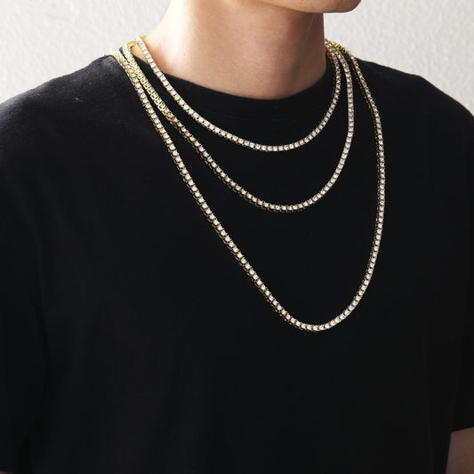 Hip Hop Single Row Diamond Necklace