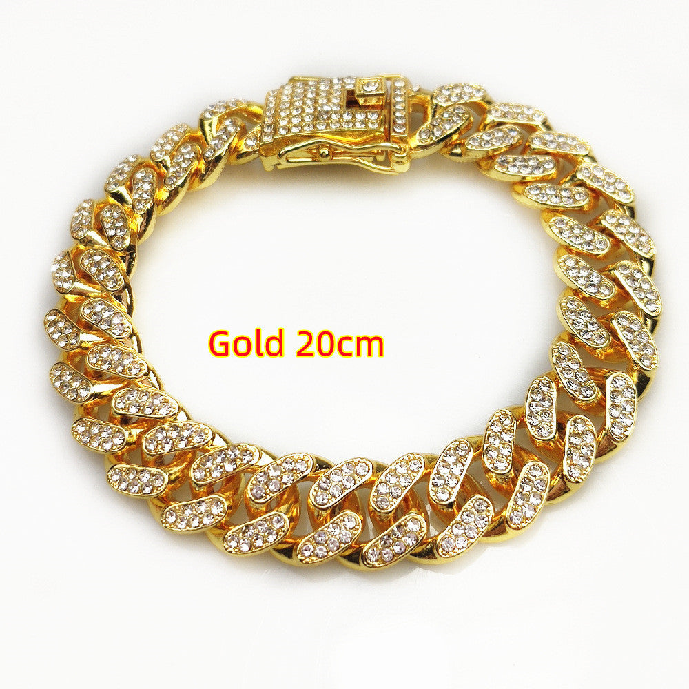 Dense Diamond Men's Cuban Link Chain Necklace Hip Hop