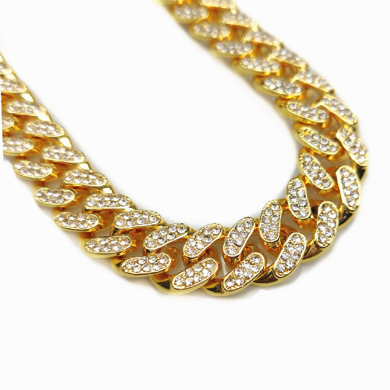 Dense Diamond Men's Cuban Link Chain Necklace Hip Hop