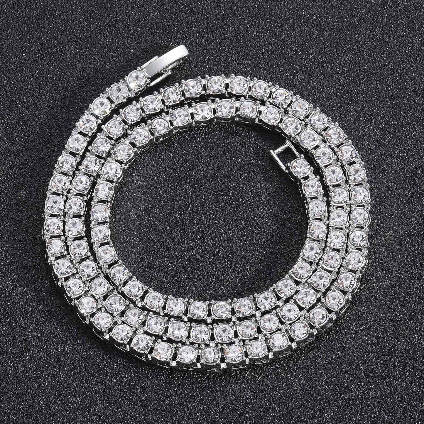 Hip Hop Single Row Diamond Necklace