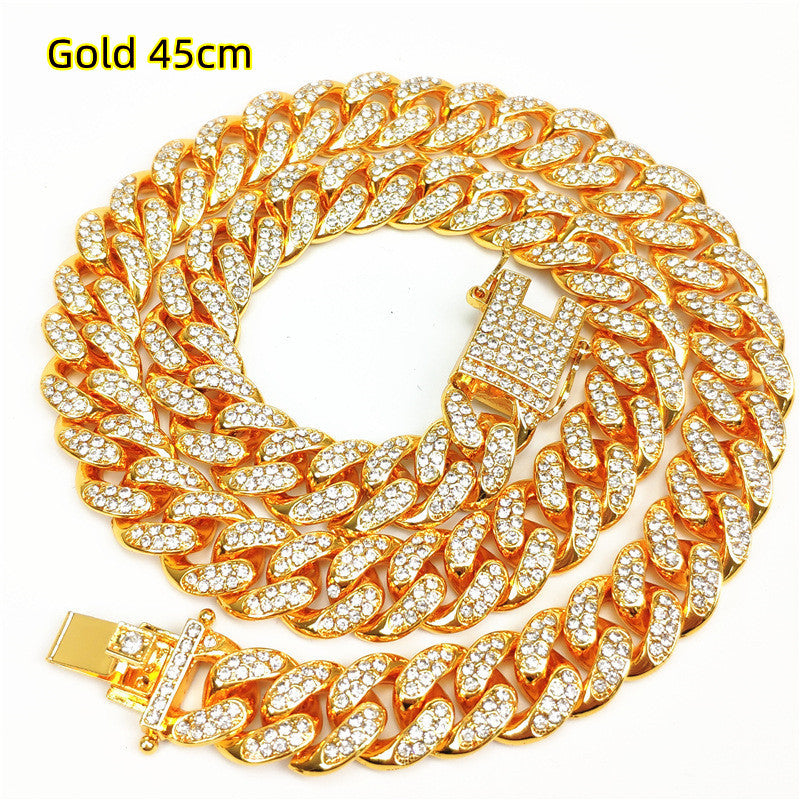 Dense Diamond Men's Cuban Link Chain Necklace Hip Hop