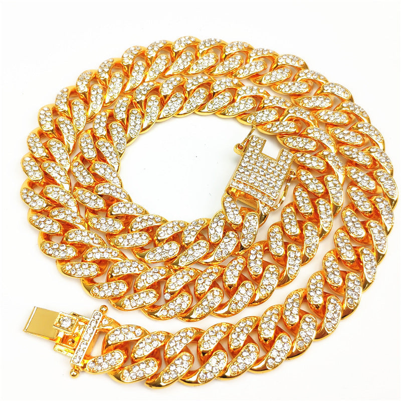 Dense Diamond Men's Cuban Link Chain Necklace Hip Hop